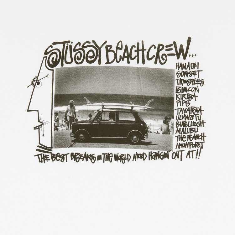 Stussy Beach Crew Tee White