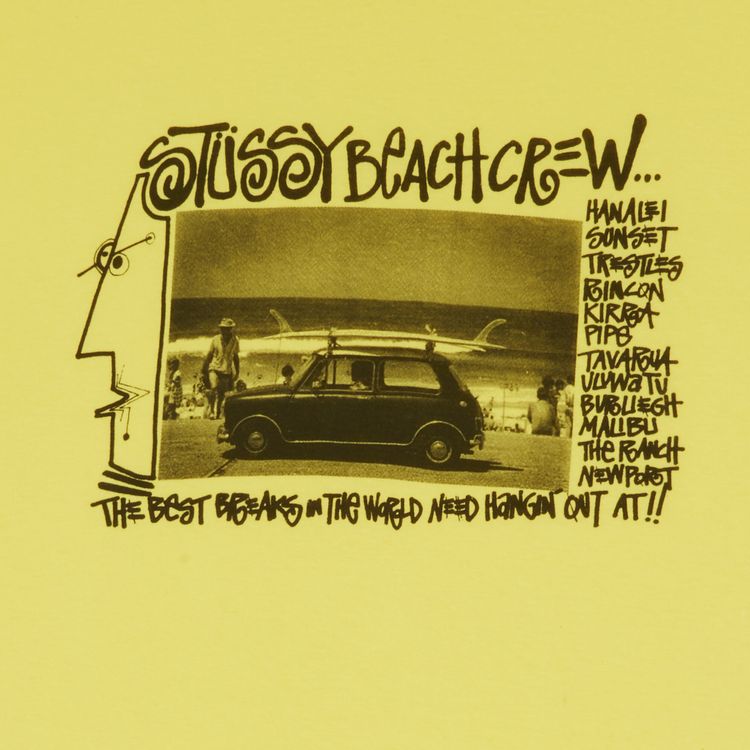 Stussy Beach Crew Tee Yellow