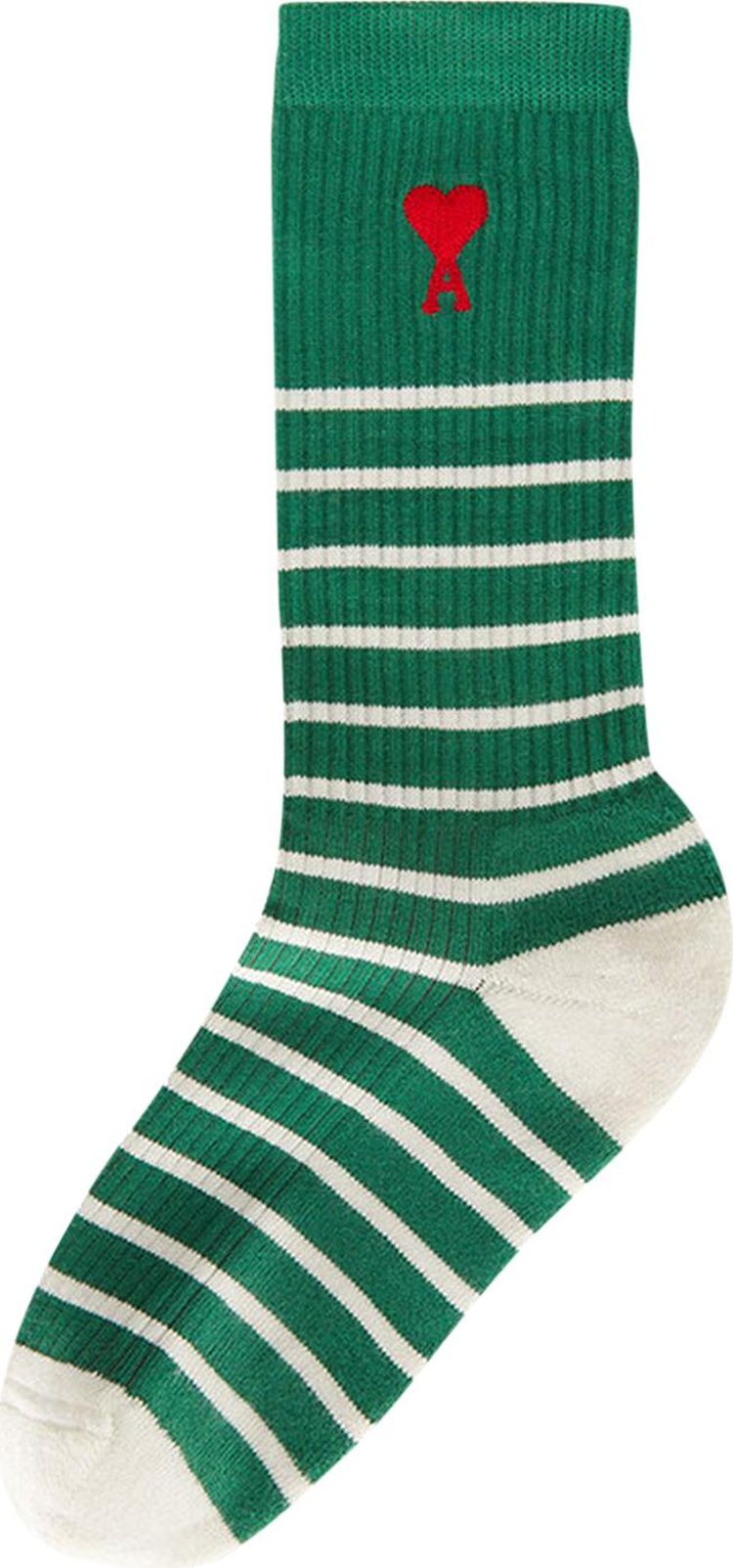 Ami Striped Socks 'Green/Off White'