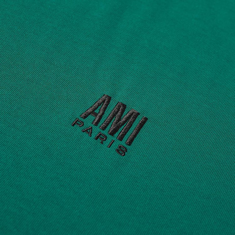 Ami Paris Embroidered Oversize T Shirt Green