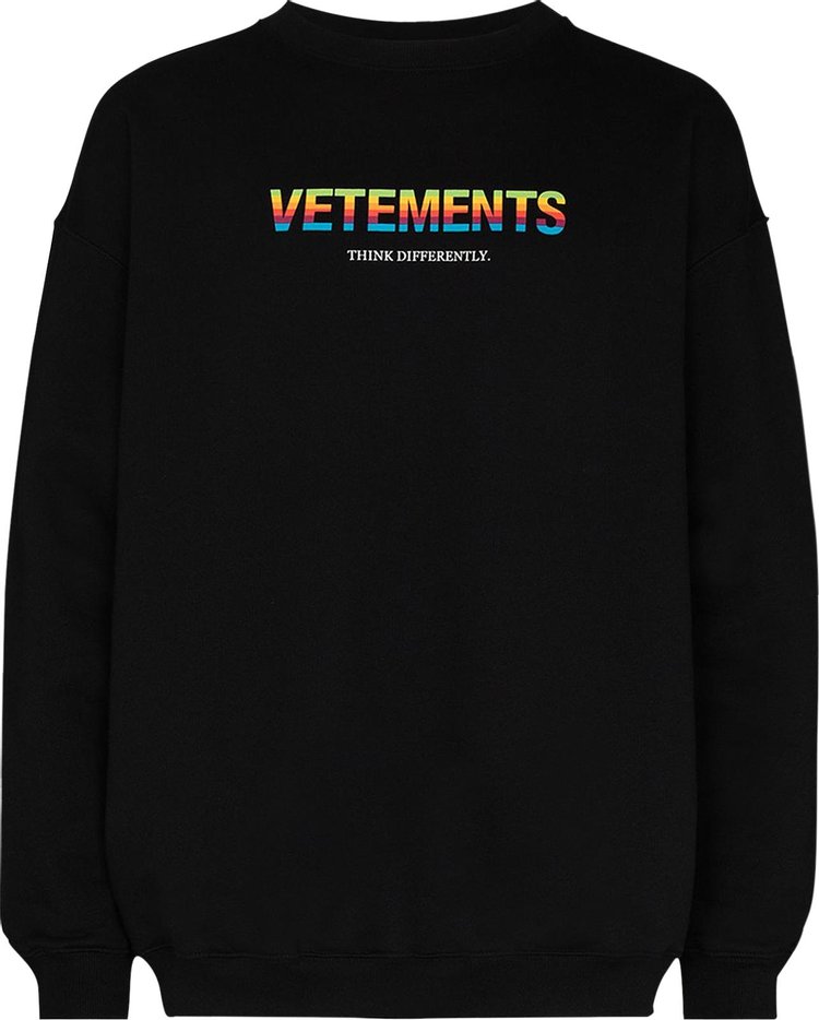 Vetements Think Differently Logo Sweatshirt 'Black'