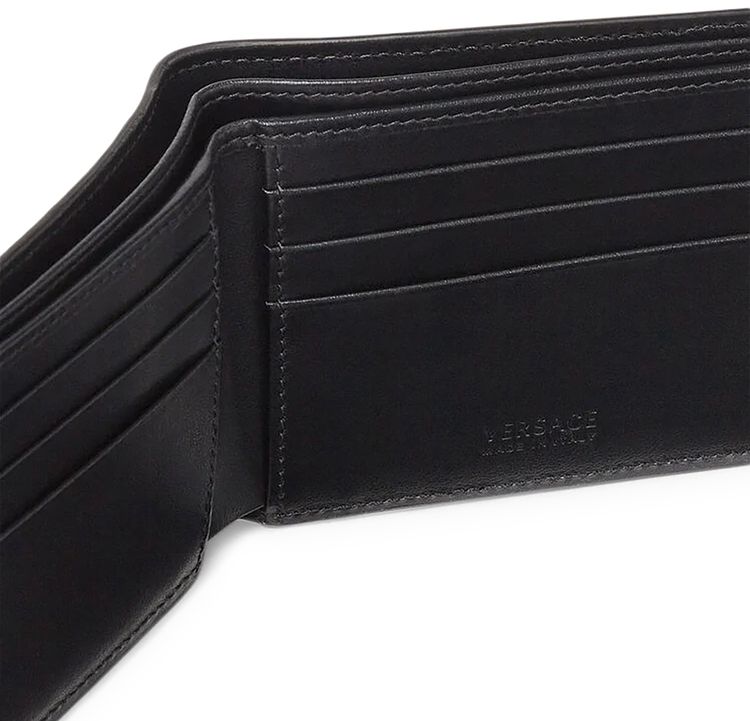 Versace La Greca Signature Bifold Wallet BlackKakhi