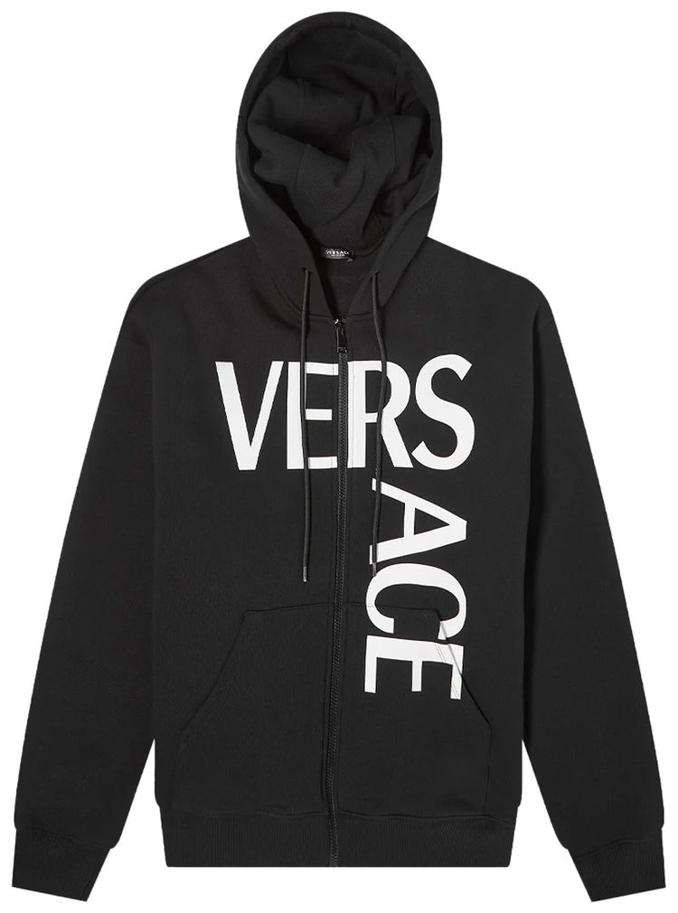 Versace Sweatshirt Fabric With Branding Print BlackWhite
