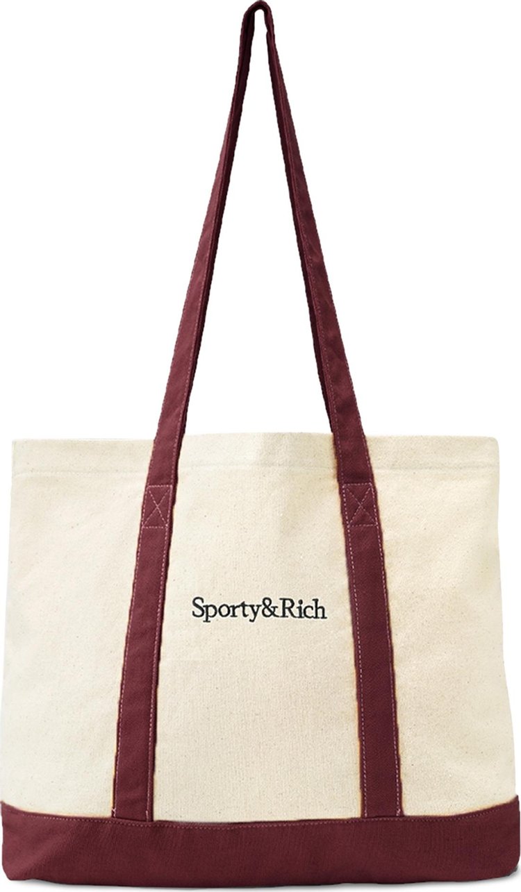 Sporty  Rich Carolyn Tote NaturalMerlot