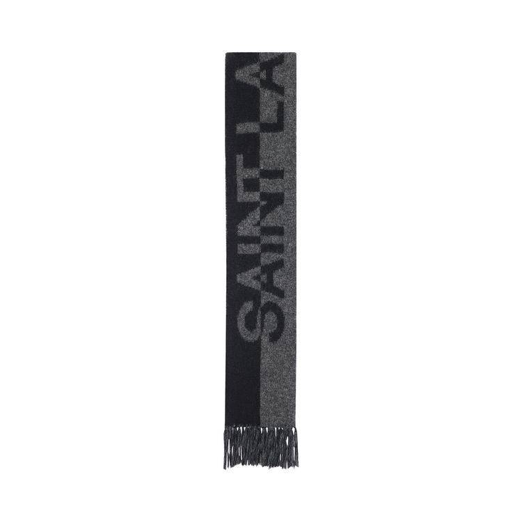 Saint Laurent Signature Scarf BlackDark Grey