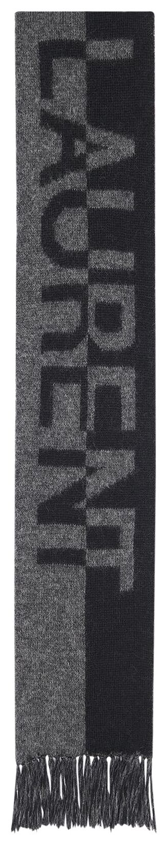 Saint Laurent Signature Scarf BlackDark Grey