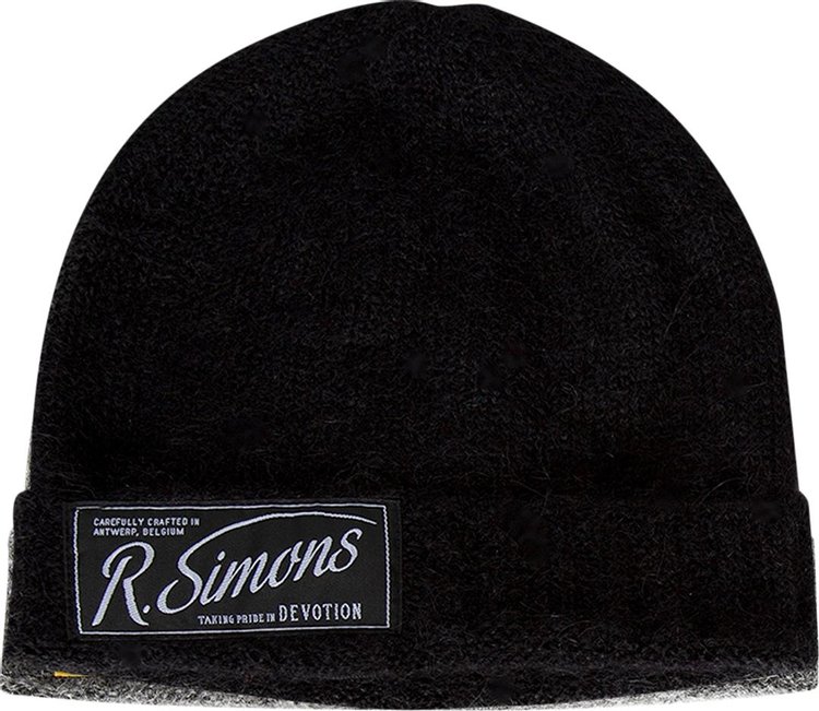 Raf Simons Knit Beanie With Woven Label 'Grey'
