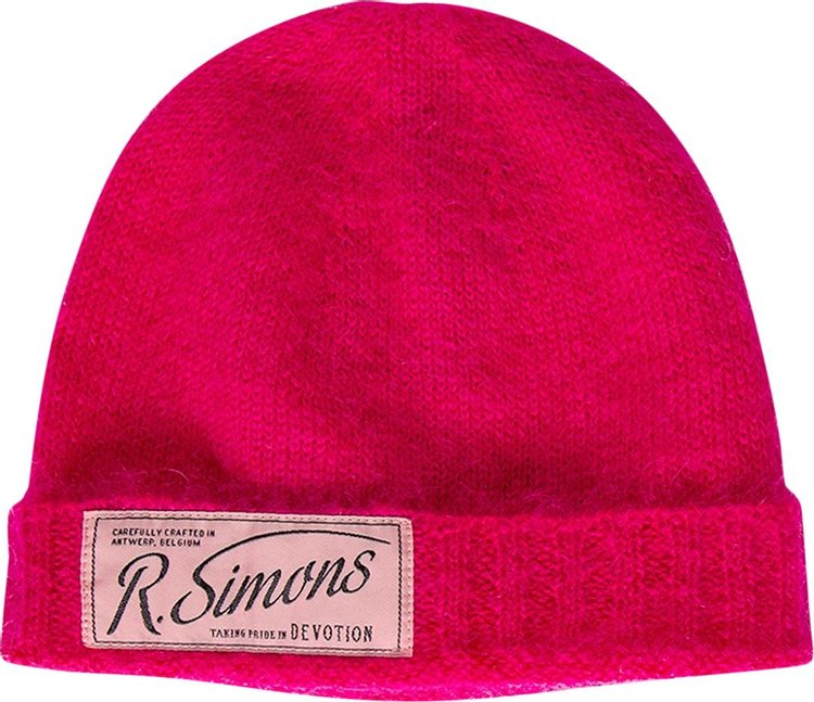 Raf Simons Knit Beanie With Woven Label 'Pink'