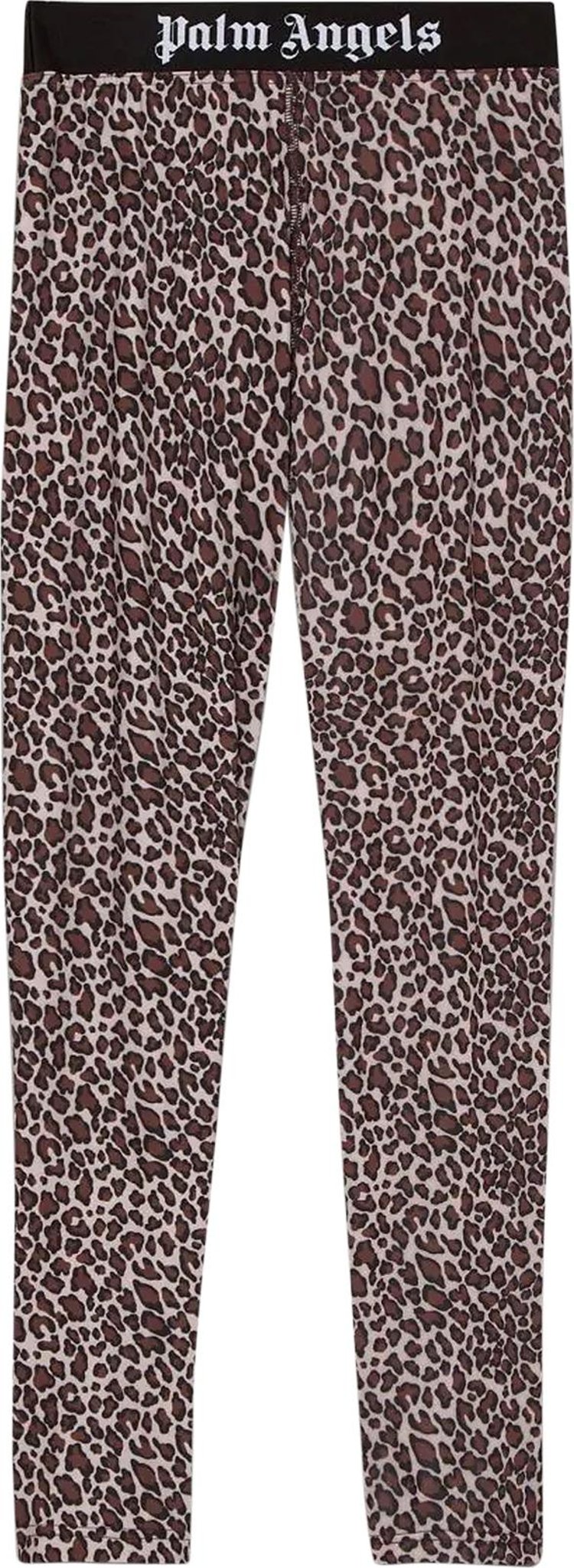 Palm Angels Leopard Print Sport Leggings BrownWhite