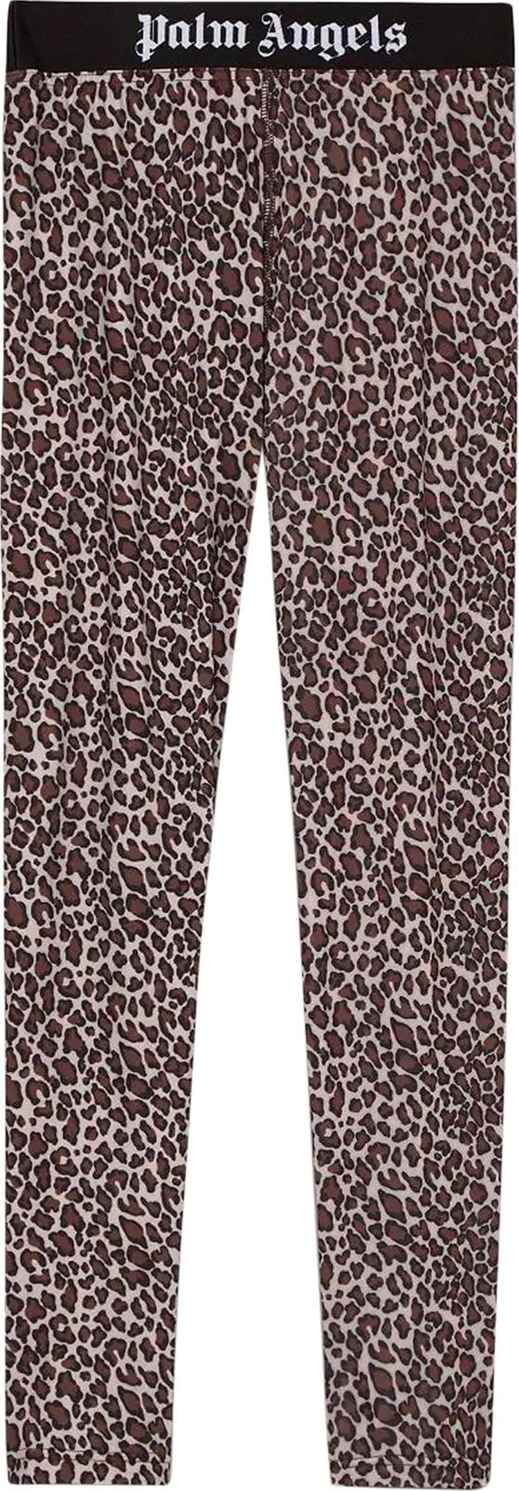 Palm Angels Leopard Print Sport Leggings 'Brown/White'