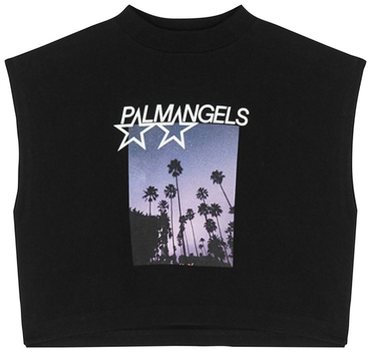 Palm Angels Shooting Stars Muscle Tee BlackWhite