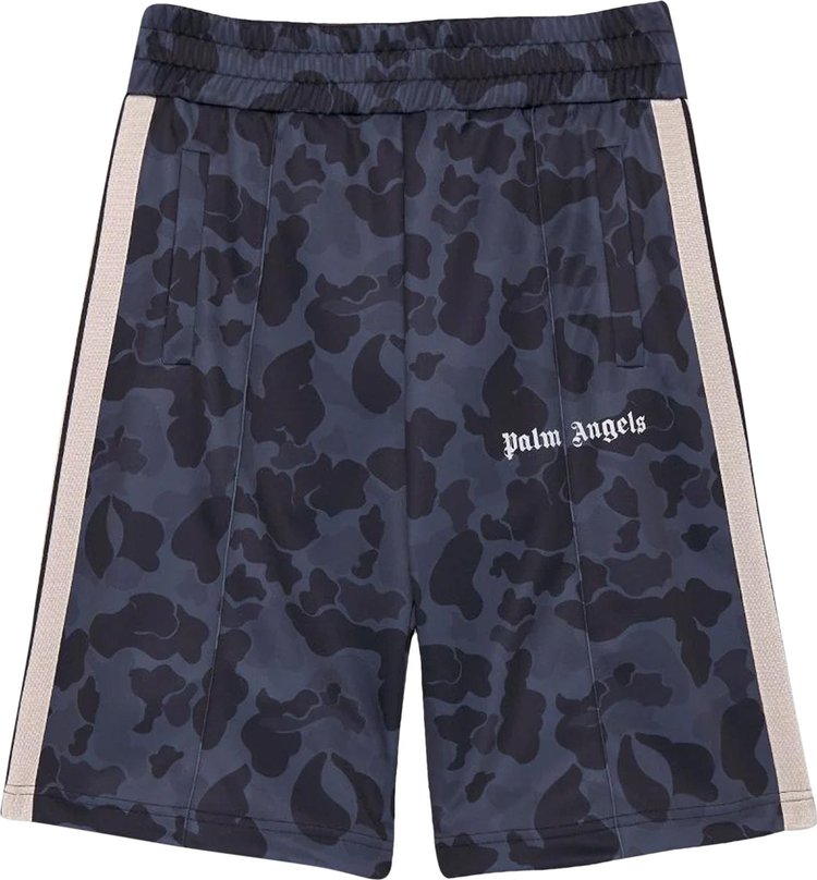 CAMO TRACK SHORTS in black - Palm Angels® Official