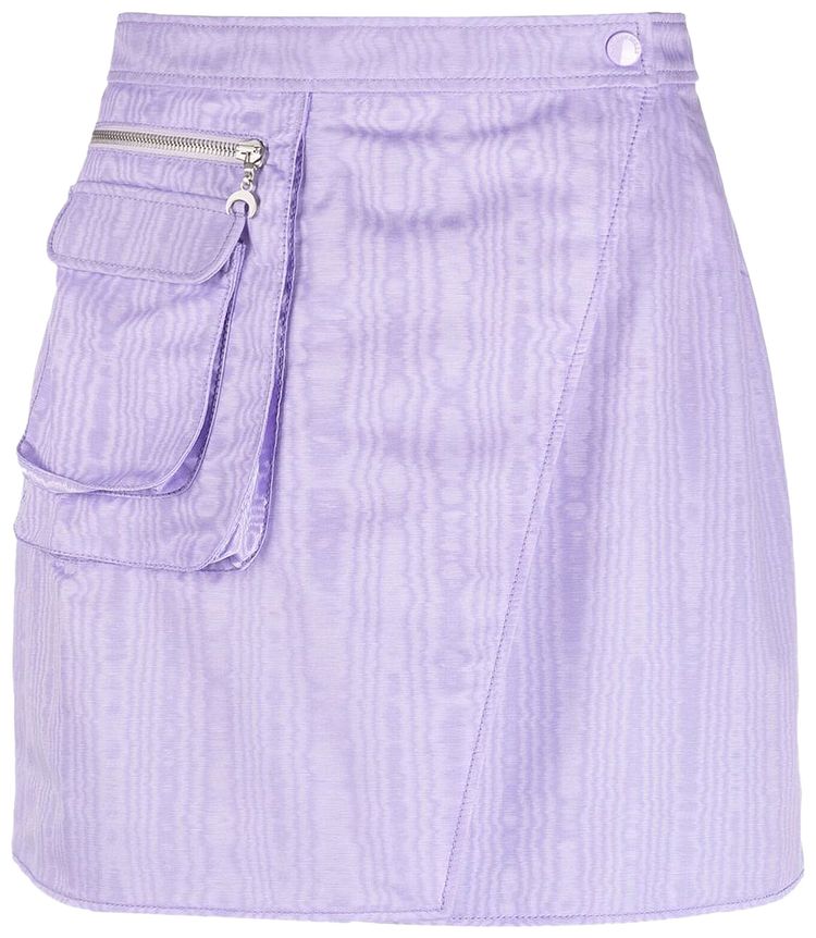 Marine Serre Survival Cycling Moire Mini Skirt Lilac