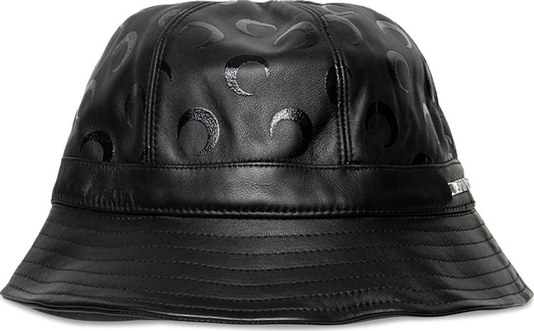 Marine Serre Moon Leather Bucket Hat 'Black'