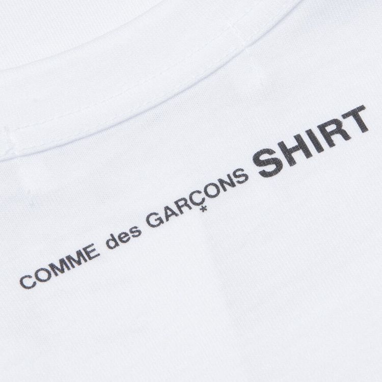 Comme des Garcons SHIRT Small Back Logo LS Tee White