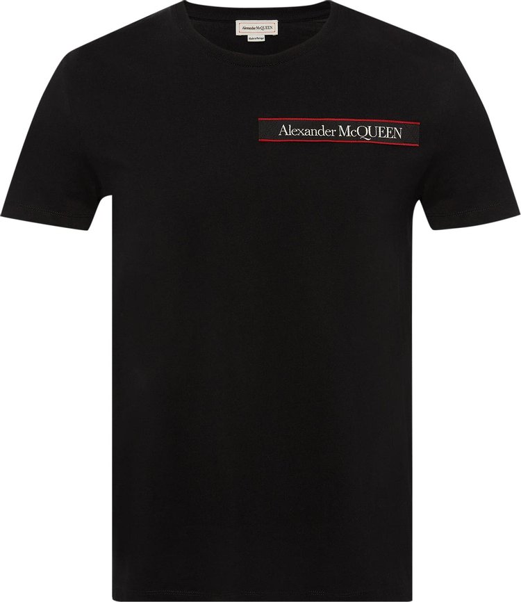 Alexander McQueen Selvedge Logo Tape Detail T-Shirt 'Black/Mix'