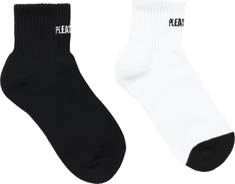 Buy Pleasures Socks (2 Pack) 'Black/White' - P21W064 BLAC | GOAT