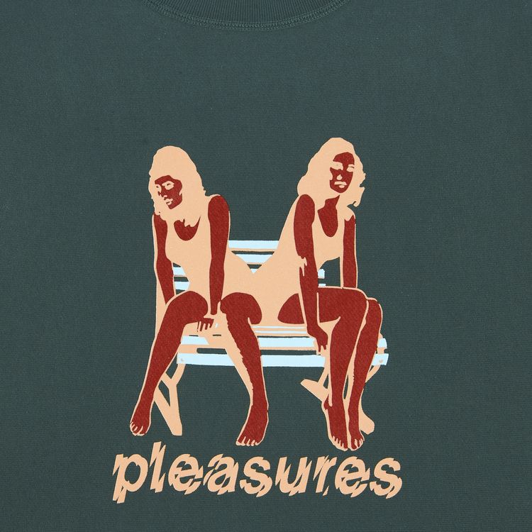 Pleasures Bench Premium Crewneck Alpine Green