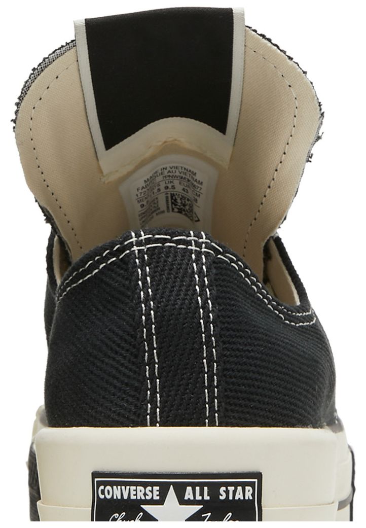 Rick Owens x DRKSHDW DRKSTAR Chuck 70 Low Black