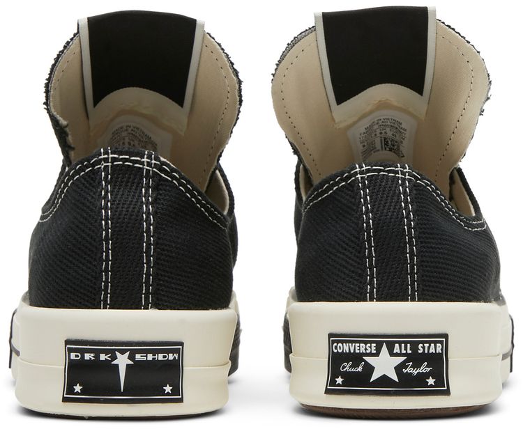 Rick Owens x DRKSHDW DRKSTAR Chuck 70 Low Black