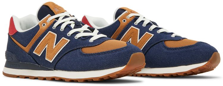 New Balance 574 Denim   Pigment Team Red