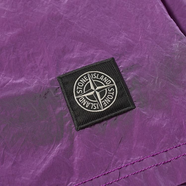 Stone Island Nylon Patch Logo Shorts Magenta