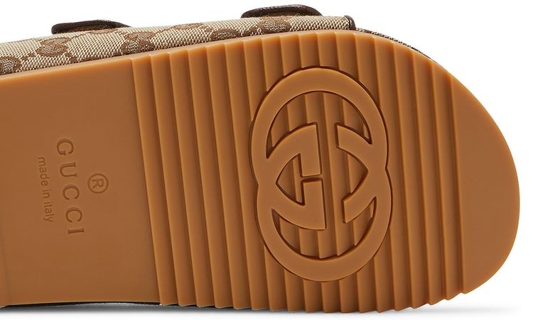 Gucci Slide Sandal Strap Beige Monogram
