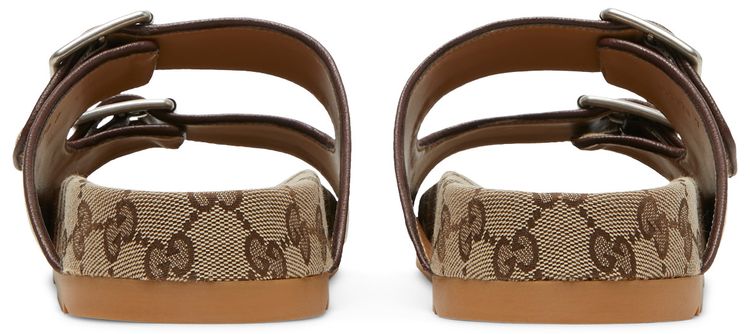 Gucci Slide Sandal Strap Beige Monogram