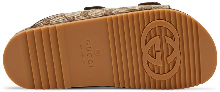 Gucci Slide Sandal Strap Beige Monogram
