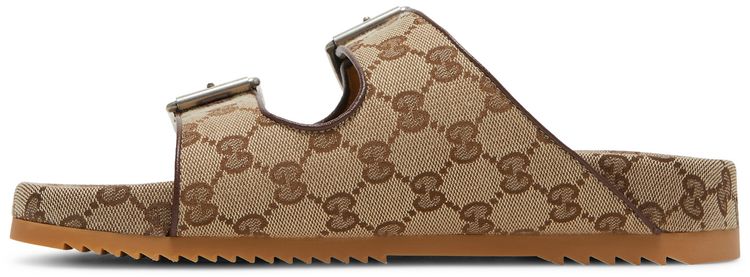 Gucci Slide Sandal Strap Beige Monogram