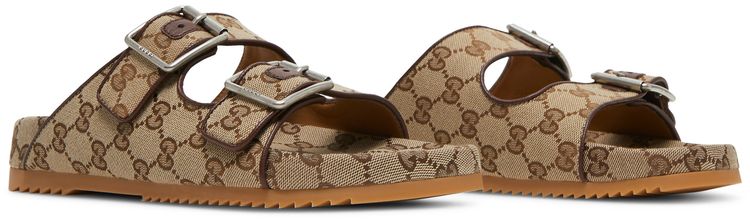 Gucci Slide Sandal Strap Beige Monogram