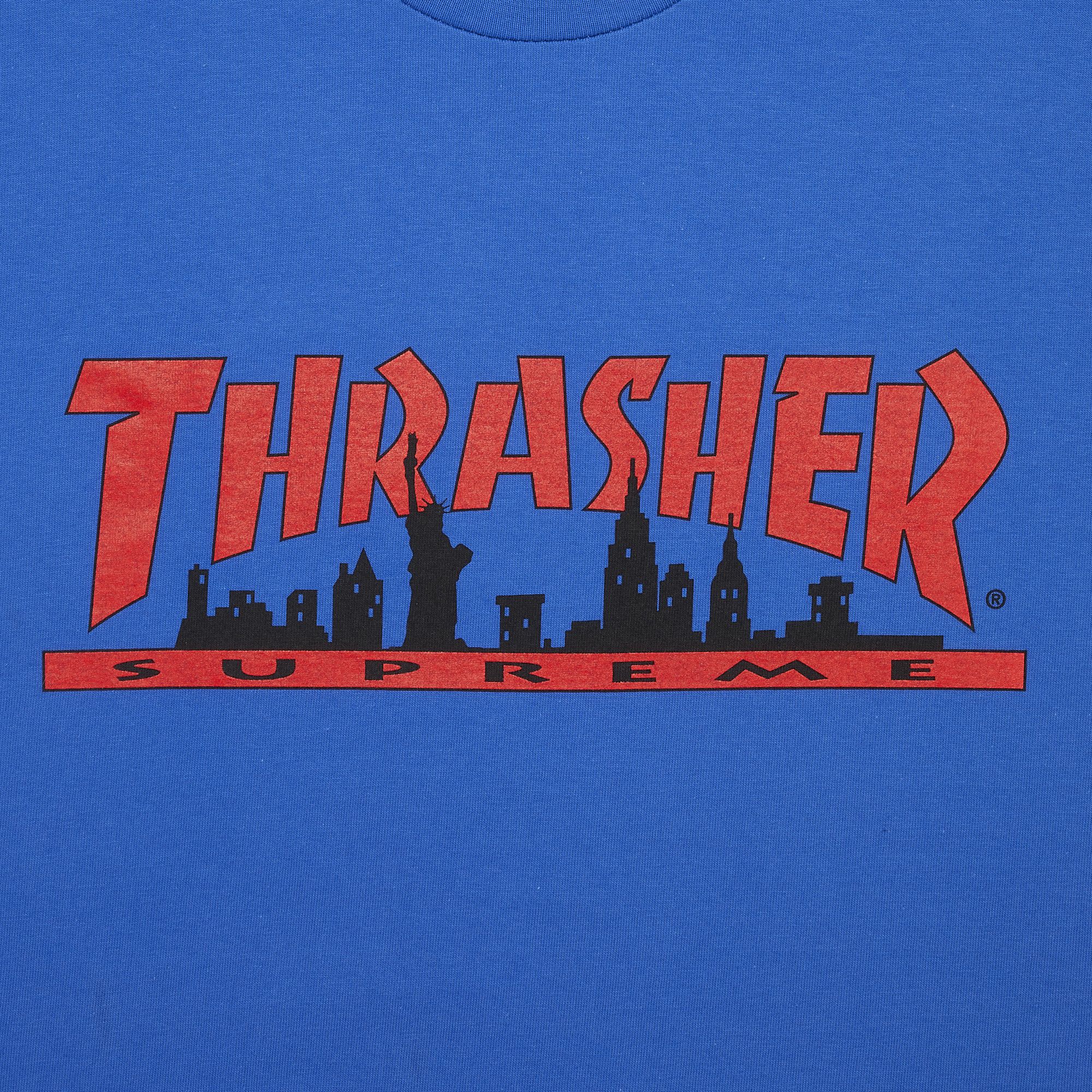 Buy Supreme x Thrasher Skyline Tee 'Royal' - FW21T11 ROYAL