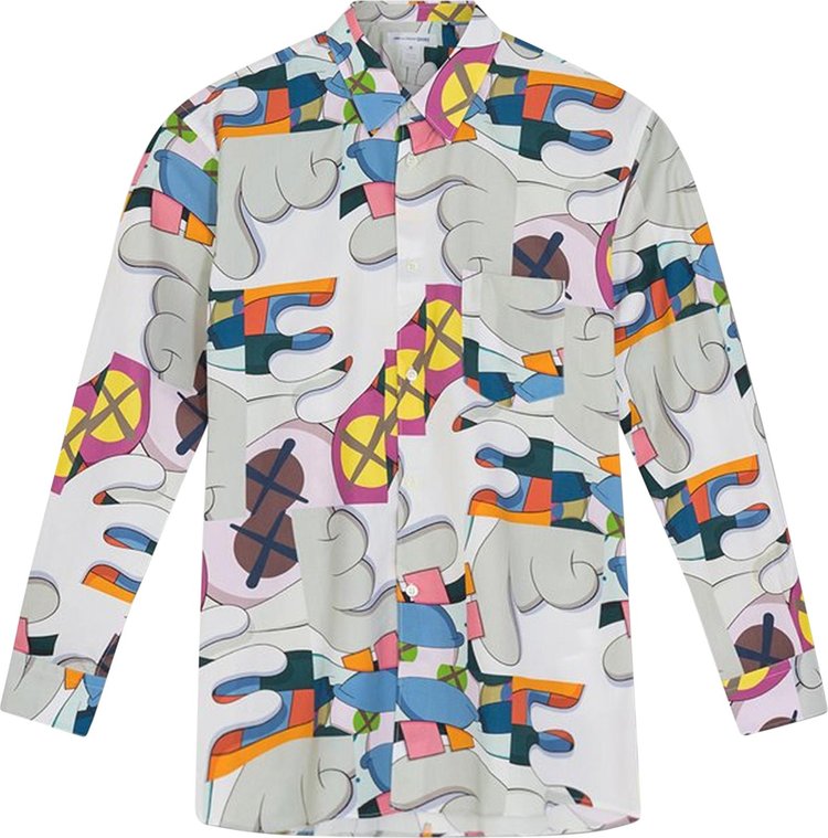 Comme des Garçons SHIRT x KAWS Classic Printed Shirt Print I 'Multicolor/Grey'