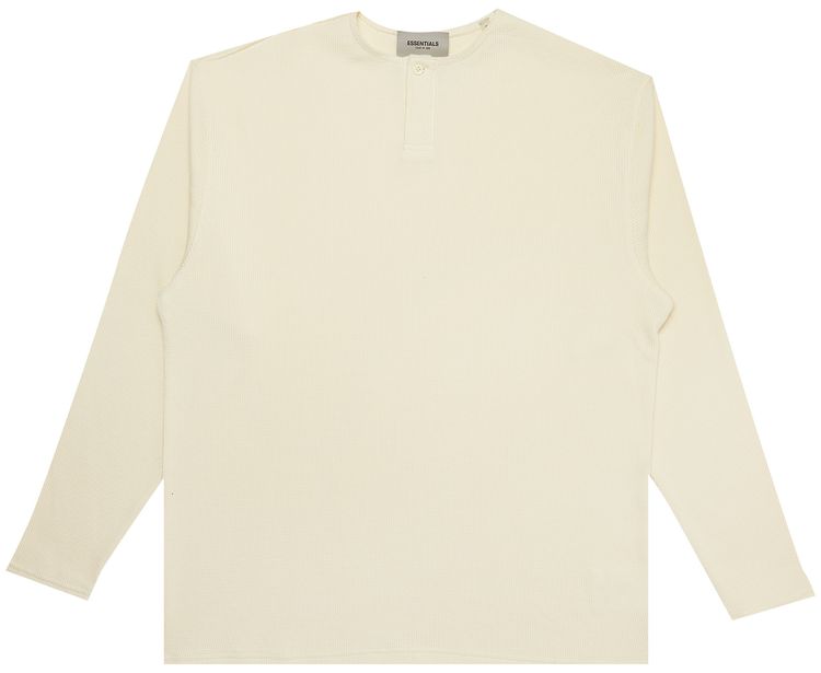 Fear of God Essentials Thermal Henley Long Sleeve Buttercream