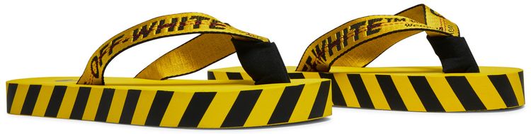 Off White Industrial Flip Flops Logo Tape   Yellow 2021
