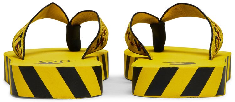 Off White Industrial Flip Flops Logo Tape   Yellow 2021