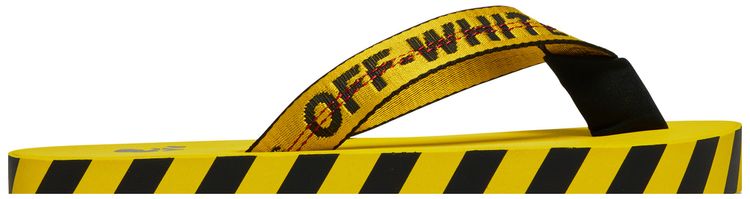 Off White Industrial Flip Flops Logo Tape   Yellow 2021