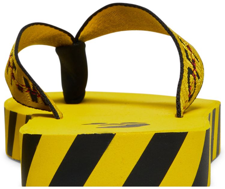 Off White Industrial Flip Flops Logo Tape   Yellow 2021