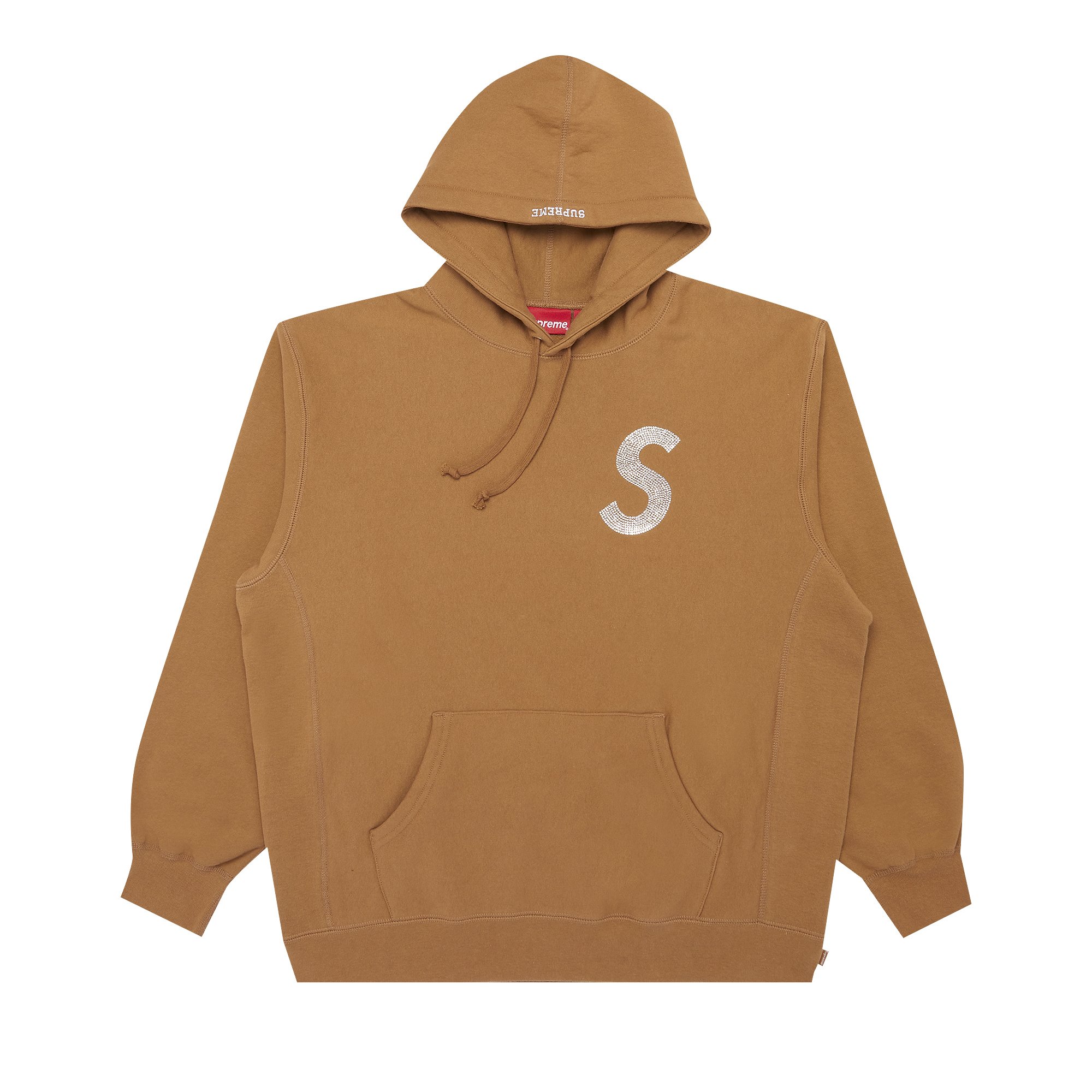Supreme x Swarovski S Logo Hooded Sweatshirt 'Brown' | GOAT