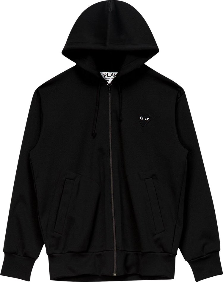 Comme des Garçons PLAY Big Heart Zip Up Sweatshirt 'Black'