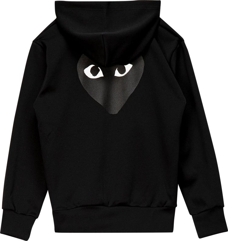 Comme des Garcons PLAY Big Heart Zip Up Sweatshirt Black