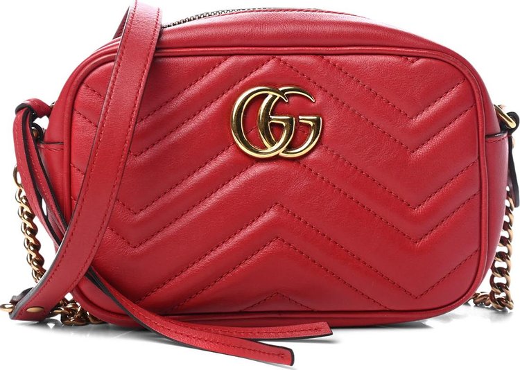 forbruge Monograph ankel Gucci GG Marmont Matelassé Mini Bag 'Hibiscus Red' | GOAT
