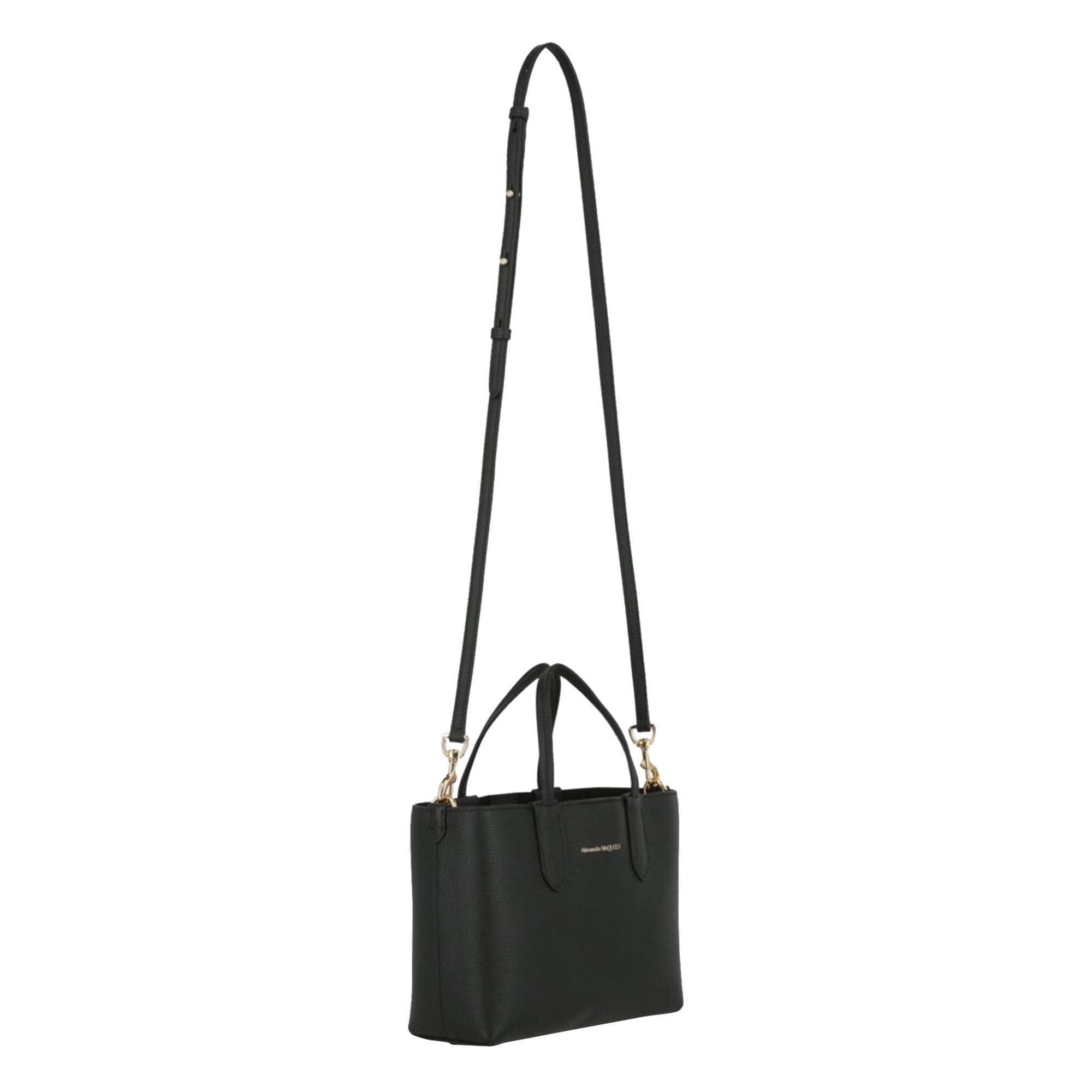 Buy Alexander McQueen Mini Shopper Leather Tote 'Black