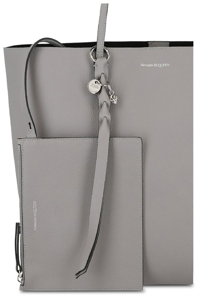 Alexander McQueen Skull Leather Tote Grey