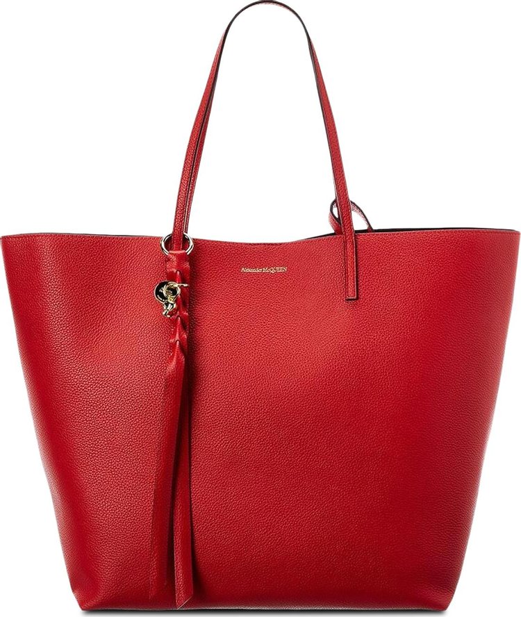 Alexander McQueen Skull Leather Tote 'Red'
