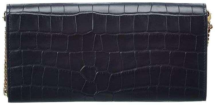 Alexander McQueen Skull Leather Chain Wallet Blue