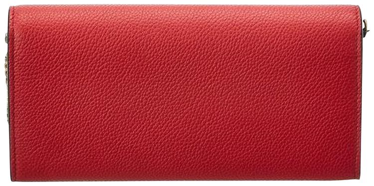 Alexander McQueen Skull Leather Chain Wallet Red