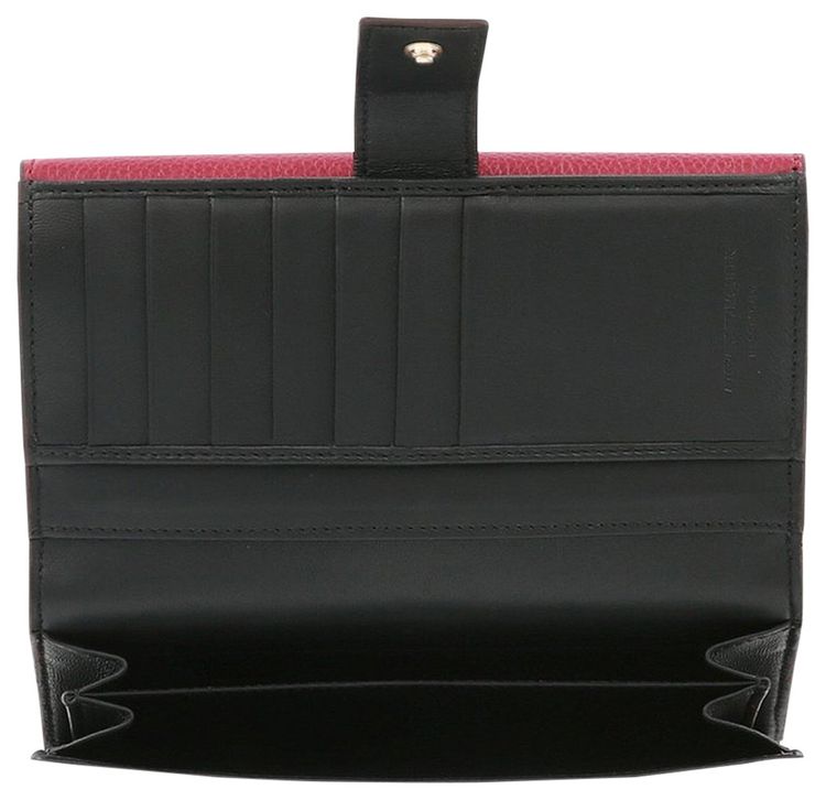 Alexander McQueen Continental Skull Leather Wallet Red
