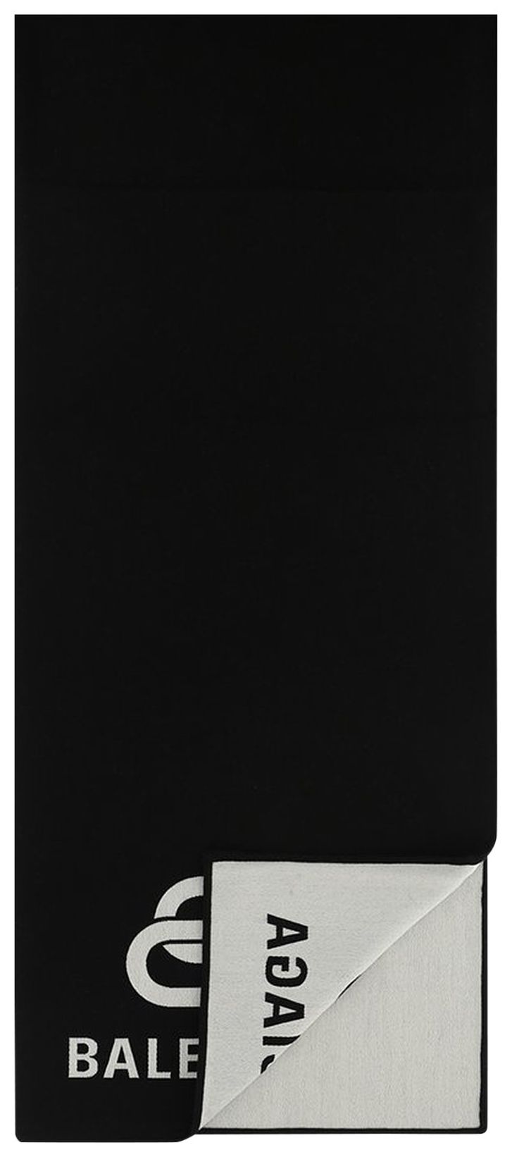 Balenciaga Blanket BB Logo Wool Scarf Black