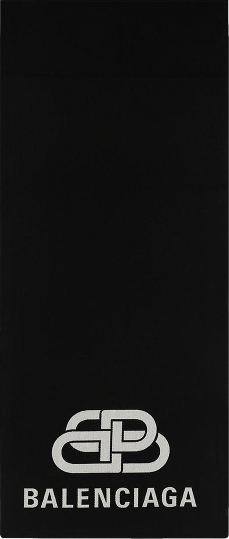 Balenciaga Blanket BB Logo Wool Scarf 'Black'